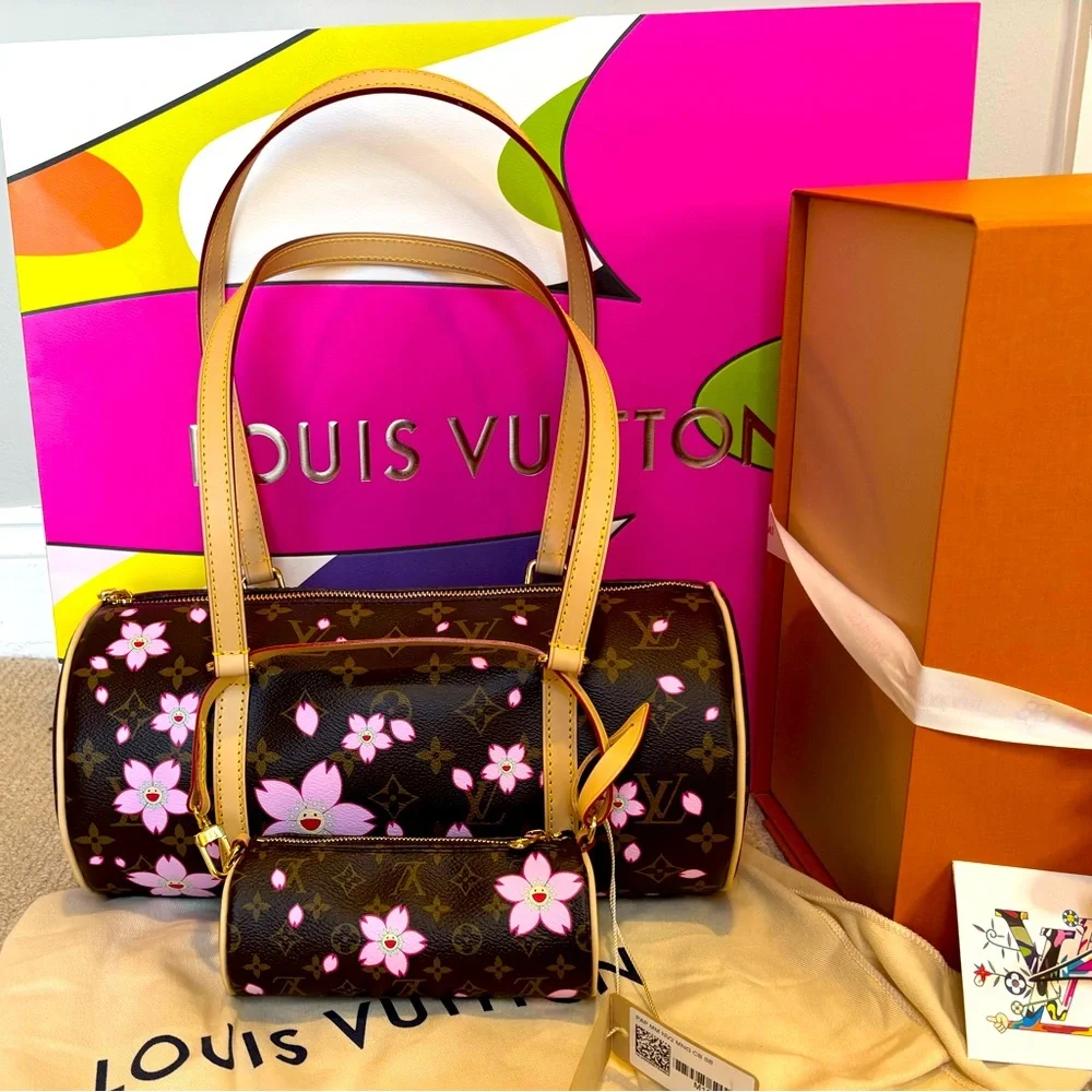 ** SOLD** Louis Vuitton x Murakami 2025 Cherry Blossom Monogram Papillon Handbag - Picture 5 of 13
